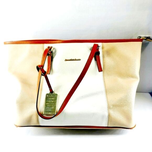 Samantha & Choutte Canvas Leather Tote - Picture 1 of 8